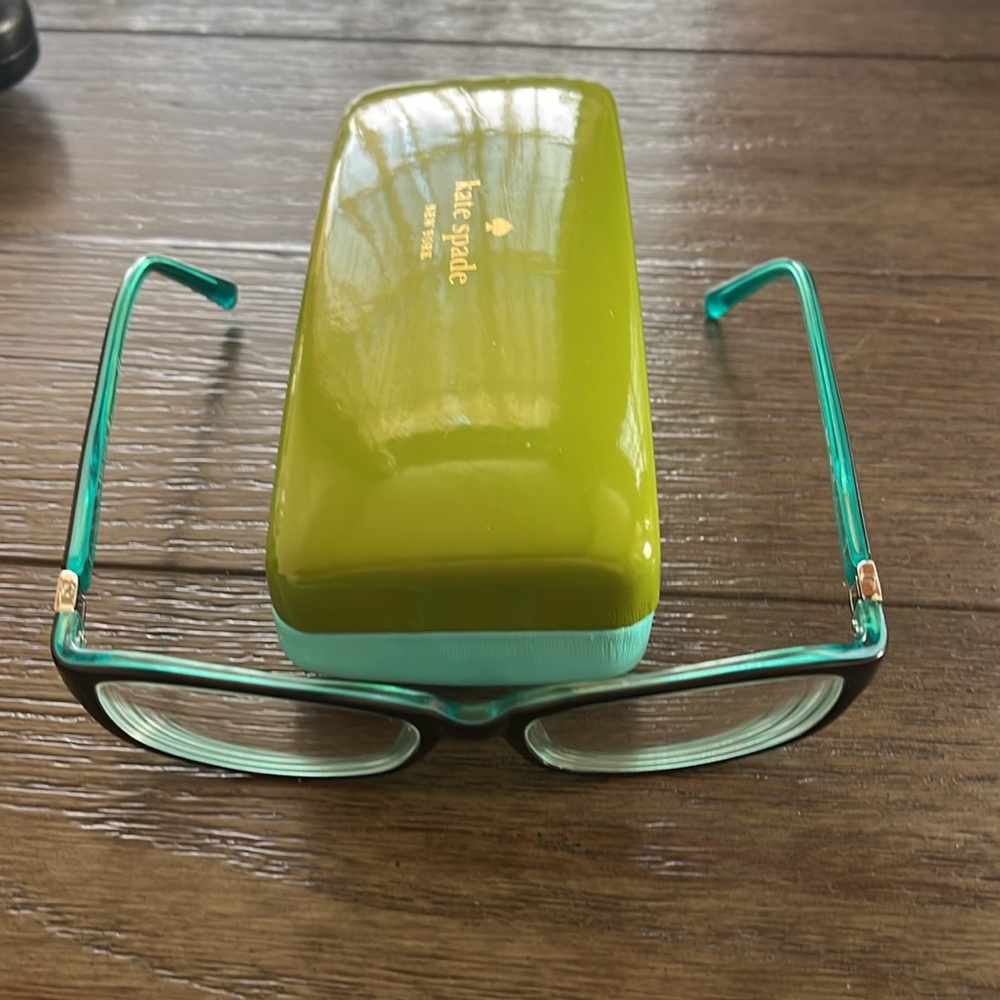 Kate Spade Regine Presceition Eyeglasses With Case - Turquoise And Black View 2